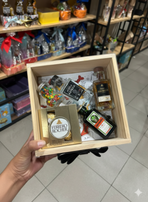 Sabemos que encontrar el regalo ideal para él no siempre es fácil. Por eso, diseñamos este Box Mix que combina sus licores favoritos con el toque dulce de Ferrero Rocher.